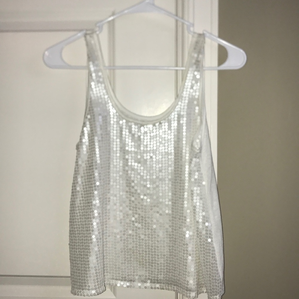 Sparkly White Tank Top